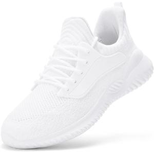 imageSDolphin Walking Shoes for Mens Sneakers  Slip on Athletic Running Tennis Shoes Comfortable Memory Foam Workout Gym Jogging Indoor Outdoor Lightweight Breathable Casual SneakersWhite