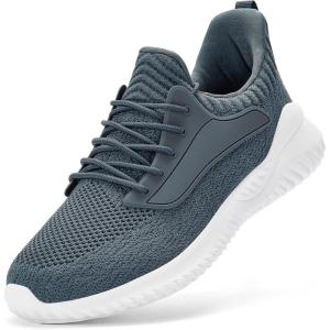 imageSDolphin Walking Shoes for Mens Sneakers  Slip on Athletic Running Tennis Shoes Comfortable Memory Foam Workout Gym Jogging Indoor Outdoor Lightweight Breathable Casual SneakersDark Grey