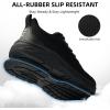 imageWide Toe Box Shoes for Men  Wide Width Walking Shoes Comfortable Athletic Running Tennis Jogging Workout Gym Sneakers for Swelling Bunion Plantar Fasciitis Feet NonSlip Rubber SoleAll Black