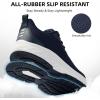 imageWide Toe Box Shoes for Men  Wide Width Walking Shoes Comfortable Athletic Running Tennis Jogging Workout Gym Sneakers for Swelling Bunion Plantar Fasciitis Feet NonSlip Rubber SoleBlue