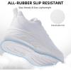 imageWide Toe Box Shoes for Men  Wide Width Walking Shoes Comfortable Athletic Running Tennis Jogging Workout Gym Sneakers for Swelling Bunion Plantar Fasciitis Feet NonSlip Rubber SoleWhite