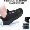 imageWide Toe Box Shoes for Men  Wide Width Walking Shoes Comfortable Athletic Running Tennis Jogging Workout Gym Sneakers for Swelling Bunion Plantar Fasciitis Feet NonSlip Rubber SoleAll Black