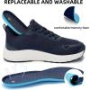 imageWide Toe Box Shoes for Men  Wide Width Walking Shoes Comfortable Athletic Running Tennis Jogging Workout Gym Sneakers for Swelling Bunion Plantar Fasciitis Feet NonSlip Rubber SoleBlue