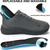 imageWide Toe Box Shoes for Men  Wide Width Walking Shoes Comfortable Athletic Running Tennis Jogging Workout Gym Sneakers for Swelling Bunion Plantar Fasciitis Feet NonSlip Rubber SoleDark Grey