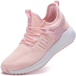 imageSDolphin Running Shoes Women Sneakers  Walking Tennis Shoes Workout Gym Comfortable Fashion Slip on Athletic Training Comfort Cloud Lightweight Road Running Shoes Pink