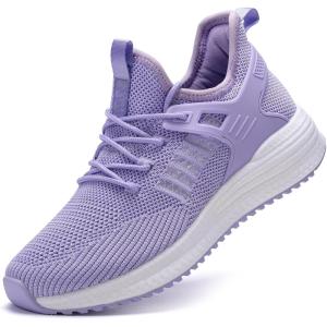 imageSDolphin Running Shoes for Women Sneakers  Womens Fashion Training Slip on Walking Sneakers Workout Memory Foam Cloud Comfortable Shoes Light Purple