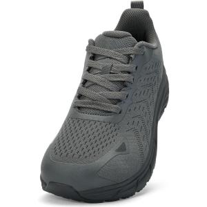 imageWide Toe Box Shoes for Men  Wide Width Walking Shoes Comfortable Athletic Running Tennis Jogging Workout Gym Sneakers for Swelling Bunion Plantar Fasciitis Feet NonSlip Rubber SoleDark Grey