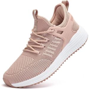 imageSDolphin Running Shoes Women Sneakers  Comfortable Memory Foam Lightweight Walking Tennis Workout Athletic ShoesPale Cherry Pink