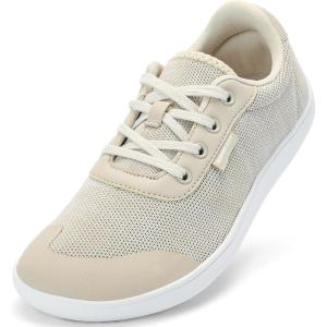 imageWide Toe Box Shoes for Women  Minimalist Barefoot Shoes Zero Drop Casual Comfortable Athletic Walking Wide Width Fashion Sneakers for Swelling Bunion Plantar Fasciitis FootBeige