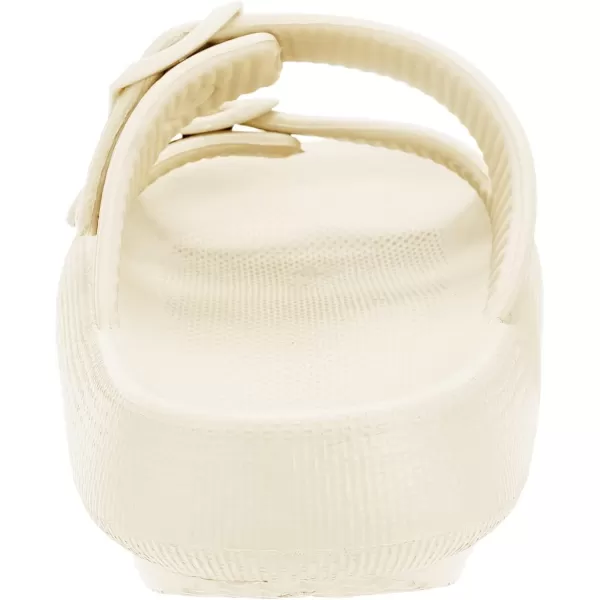 imageBRONAX Pillow Slippers for Women and Men  Adjustable Double Buckle Shower Slides  Cushioned Thick Sole SandalsY15  Beige