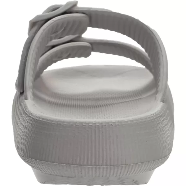 imageBRONAX Pillow Slippers for Women and Men  Adjustable Double Buckle Shower Slides  Cushioned Thick Sole SandalsY15  Dark Grey