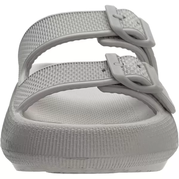 imageBRONAX Pillow Slippers for Women and Men  Adjustable Double Buckle Shower Slides  Cushioned Thick Sole SandalsY15  Dark Grey