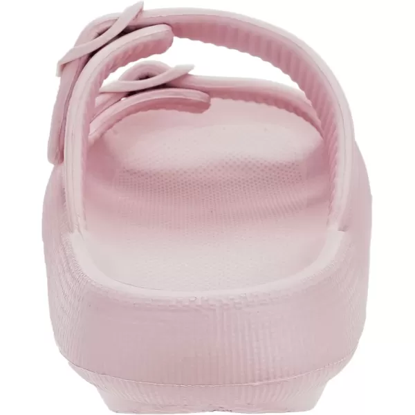 imageBRONAX Pillow Slippers for Women and Men  Adjustable Double Buckle Shower Slides  Cushioned Thick Sole SandalsY15  Pink
