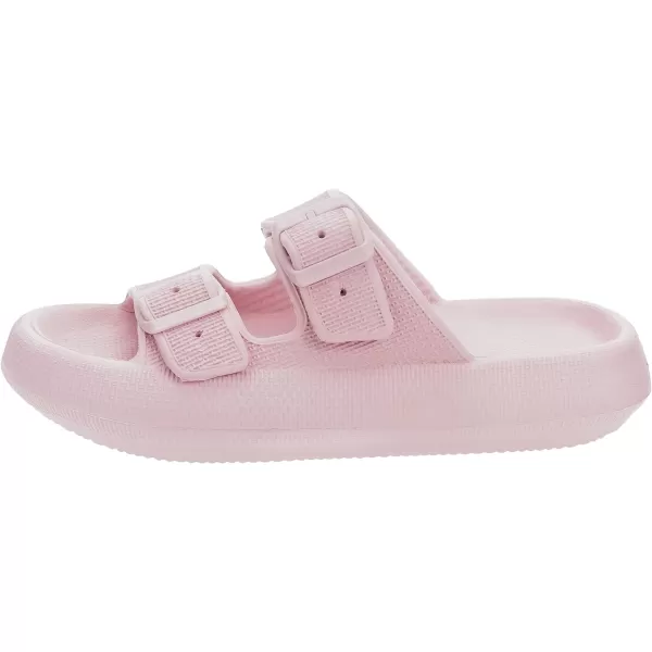 imageBRONAX Pillow Slippers for Women and Men  Adjustable Double Buckle Shower Slides  Cushioned Thick Sole SandalsY15  Pink