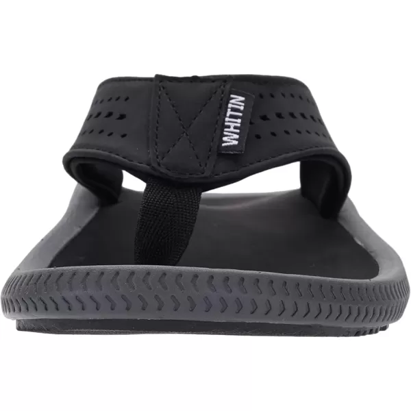 imageMens Arch Support Flip Flops Wide Toe Thong SandalBlack