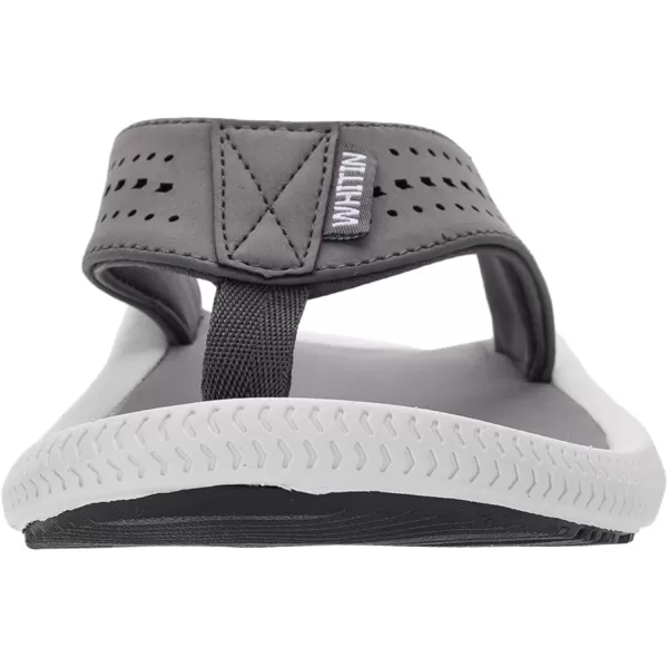 imageMens Arch Support Flip Flops Wide Toe Thong SandalDark Grey