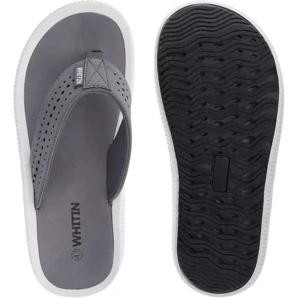 imageMens Arch Support Flip Flops Wide Toe Thong SandalDark Grey