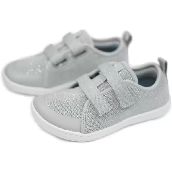 imageWHITIN LittleBig Kid Wide Barefoot Shoes  BoysGirls Minimalist Sneakers  Splay Naturally  LightweightW81k  Silver Shimmer
