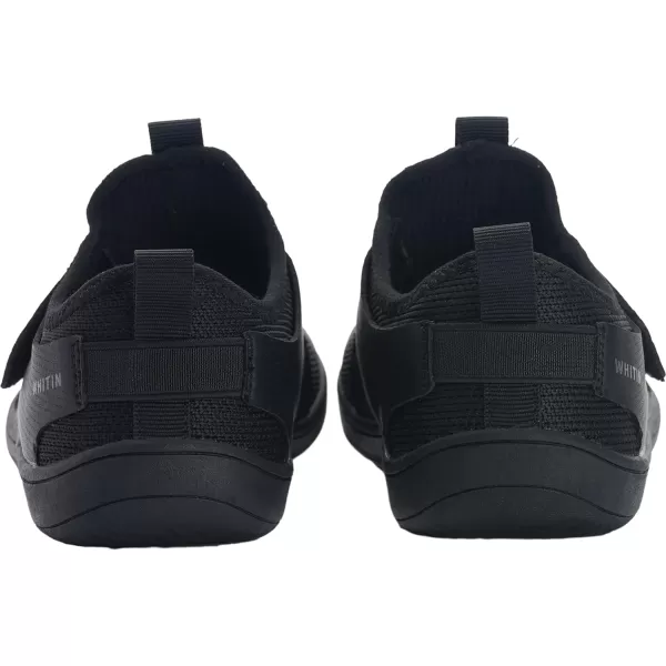imageWHITIN LittleBig Kid Wide Width Barefoot Shoes  BoysGirls Minimalist Elastic Opening Sneakers  Flexible Zero Drop SoleW8k3  Black