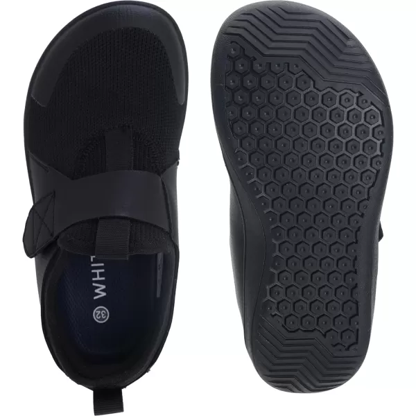 imageWHITIN LittleBig Kid Wide Width Barefoot Shoes  BoysGirls Minimalist Elastic Opening Sneakers  Flexible Zero Drop SoleW8k3  Black