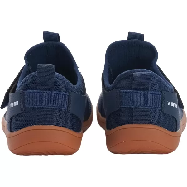 imageWHITIN LittleBig Kid Wide Width Barefoot Shoes  BoysGirls Minimalist Elastic Opening Sneakers  Flexible Zero Drop SoleW8k3  Navy Blue