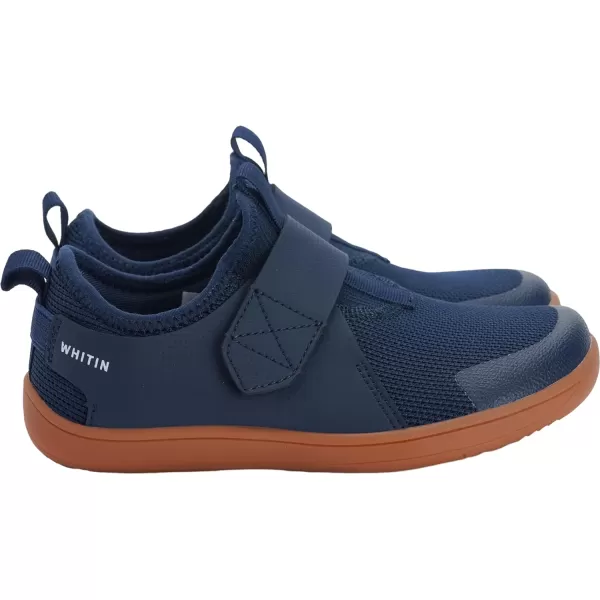 imageWHITIN LittleBig Kid Wide Width Barefoot Shoes  BoysGirls Minimalist Elastic Opening Sneakers  Flexible Zero Drop SoleW8k3  Navy Blue