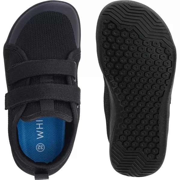imageWHITIN LittleBigKid Wide Barefoot Shoes  BoysGirls Minimalist Sneakers  Splay Naturally  LightweightW81k  All Black