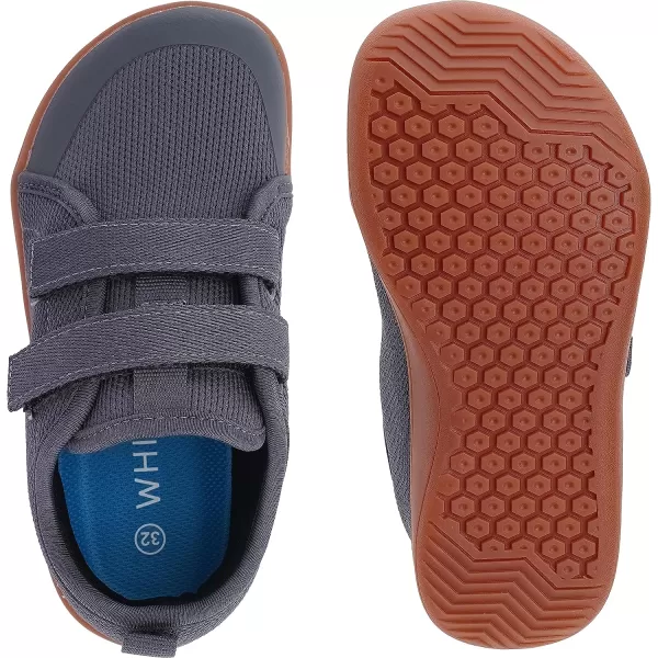 imageWHITIN LittleBigKid Wide Barefoot Shoes  BoysGirls Minimalist Sneakers  Splay Naturally  LightweightW81k  Grey Gum