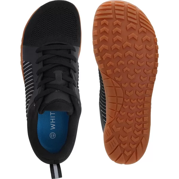 imageWHITIN Mens Barefoot TrailRunning Shoes  ZeroDrop  Aggressive GripW51 Black Gum