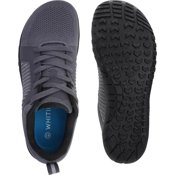 imageWHITIN Mens Barefoot TrailRunning Shoes  ZeroDrop  Aggressive GripW51 Dark Grey