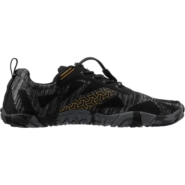 imageWHITIN Mens CrossTrainer  Barefoot amp Minimalist Shoe  Zero Drop Sole  Wide Toe Box1 Black