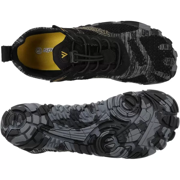 imageWHITIN Mens CrossTrainer  Barefoot amp Minimalist Shoe  Zero Drop Sole  Wide Toe Box1 Black
