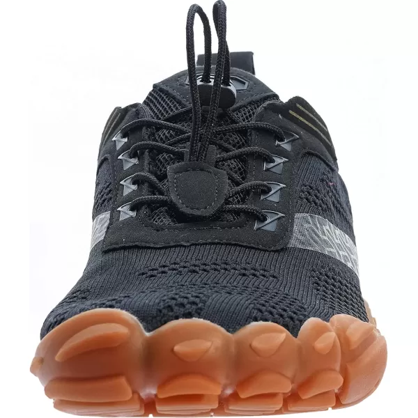 imageWHITIN Mens CrossTrainer  Barefoot amp Minimalist Shoe  Zero Drop Sole  Wide Toe Box1 Blackgum