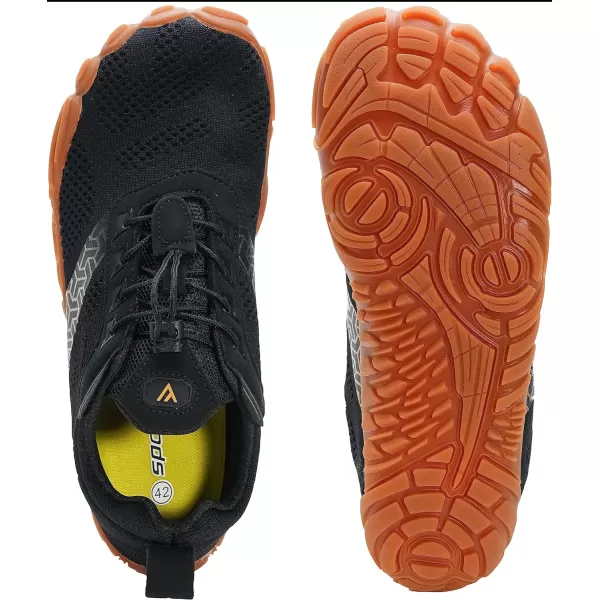 imageWHITIN Mens CrossTrainer  Barefoot amp Minimalist Shoe  Zero Drop Sole  Wide Toe Box1 Blackgum