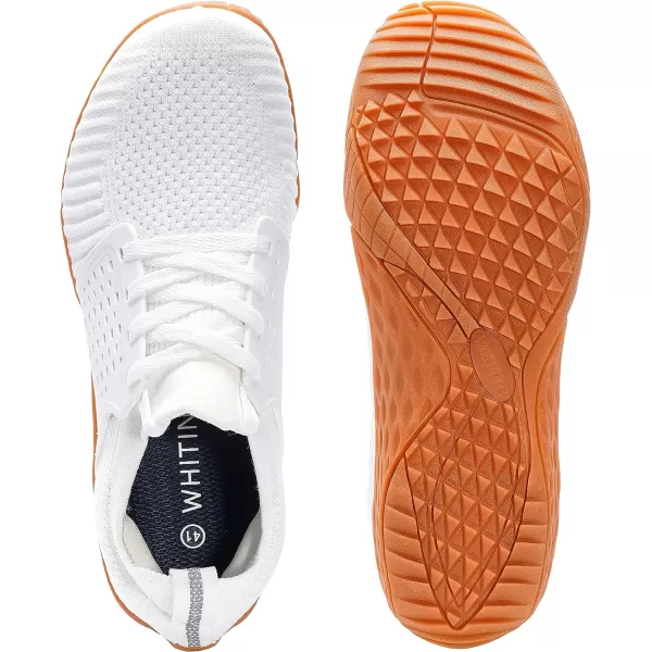 imageWHITIN Mens CrossTrainer  Barefoot amp Minimalist Shoe  Zero Drop Sole  Wide Toe Box31 WhiteGum