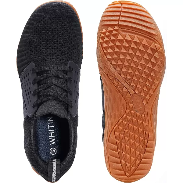 imageWHITIN Mens CrossTrainer  Barefoot amp Minimalist Shoe  Zero Drop Sole  Wide Toe BoxBlackGum