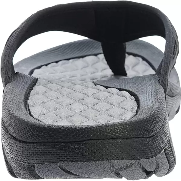imageWHITIN Mens Flip Flops  Outdoor Thong Sandals  Arch Support  Slip ResistantBlack