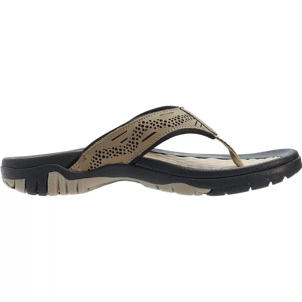 imageWHITIN Mens Flip Flops  Outdoor Thong Sandals  Arch Support  Slip ResistantKhaki