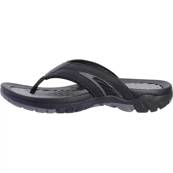 imageWHITIN Mens Flip Flops  Outdoor Thong Sandals  Arch Support  Slip ResistantMesh Black