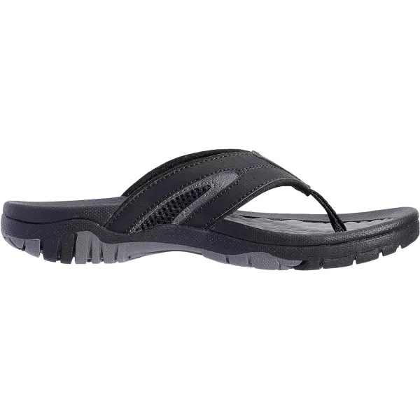 imageWHITIN Mens Flip Flops  Outdoor Thong Sandals  Arch Support  Slip ResistantMesh Black