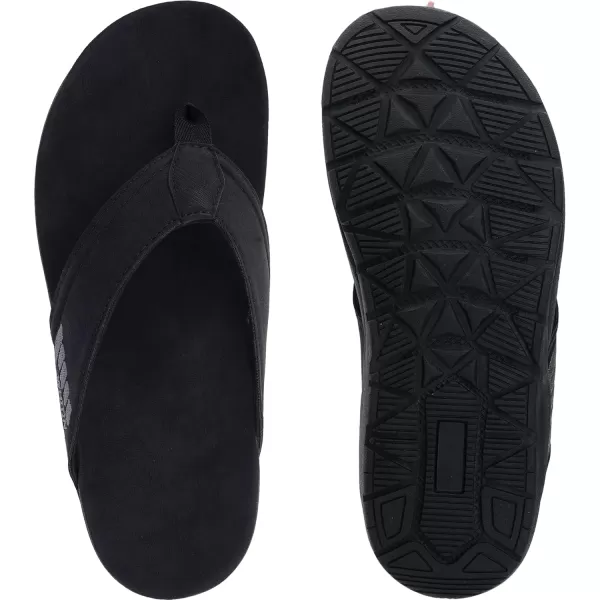 imageWHITIN Mens Leather Arch Support Flip Flops  Orthotic Thong SandalsC61  Black