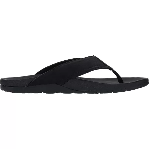 imageWHITIN Mens Leather Arch Support Flip Flops  Orthotic Thong SandalsC61  Black