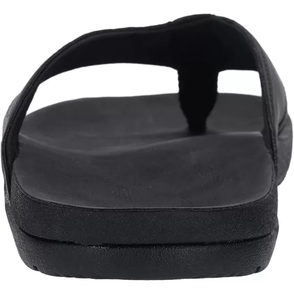 imageWHITIN Mens Leather Arch Support Flip Flops  Orthotic Thong SandalsC61  Black