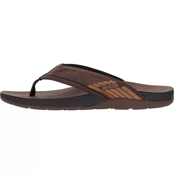 imageWHITIN Mens Leather Arch Support Flip Flops  Orthotic Thong SandalsWHITIN Mens Leather Arch Support Flip Flops  Orthotic Thong Sandals