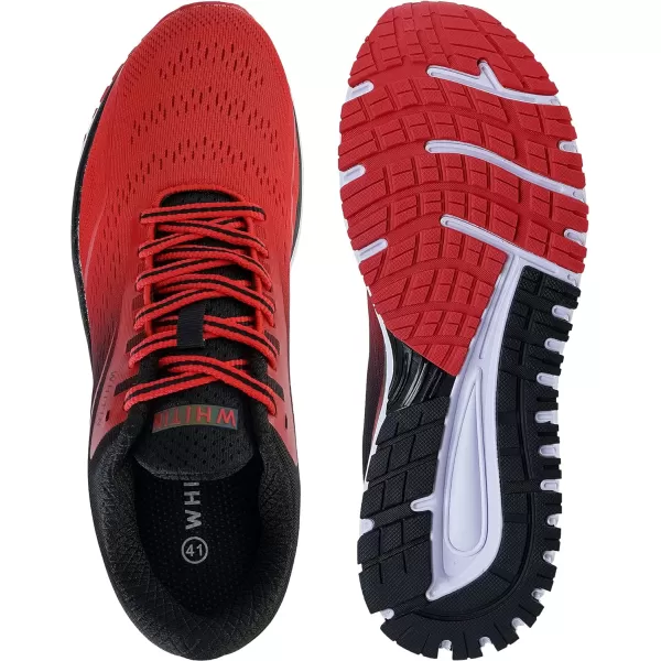 imageWHITIN Mens Max Cushioned Running Shoes  Superior Comfort Yet Remaining StabilityS57  Black Red