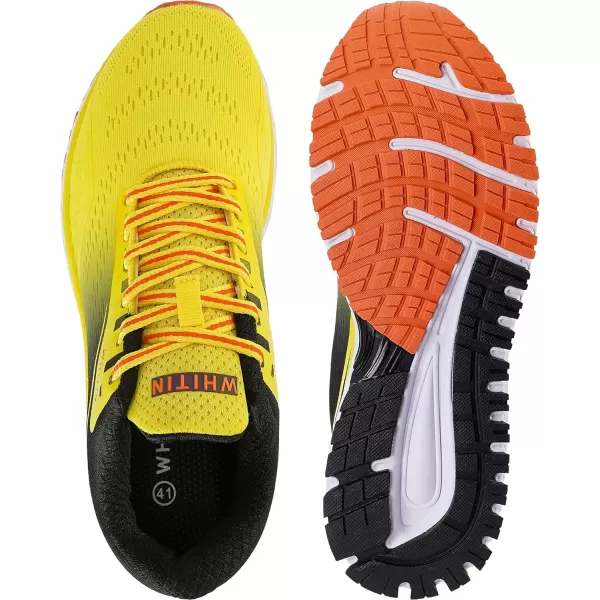 imageWHITIN Mens Max Cushioned Running Shoes  Superior Comfort Yet Remaining StabilityS57  Yellow Black