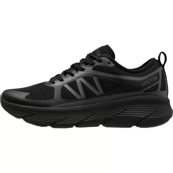 imageWHITIN Mens Max Cushioned Running Shoes  Superior Comfort Yet Remaining StabilityS6  All Black