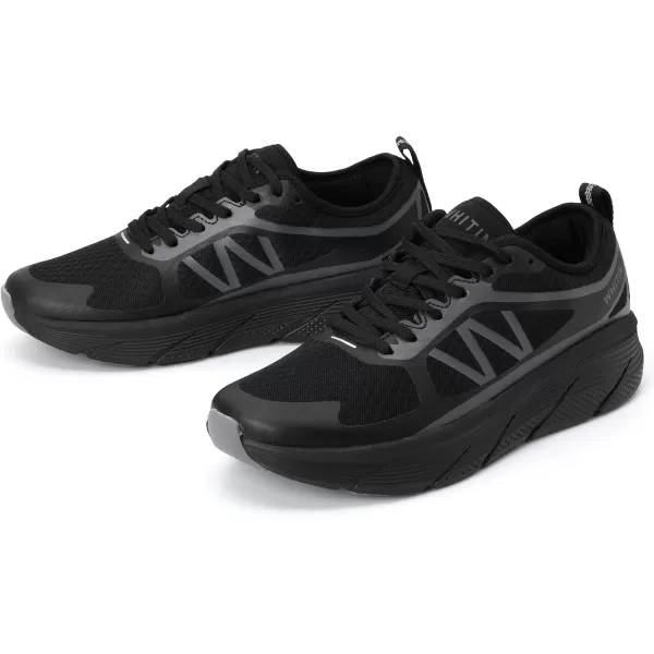 imageWHITIN Mens Max Cushioned Running Shoes  Superior Comfort Yet Remaining StabilityS6  All Black