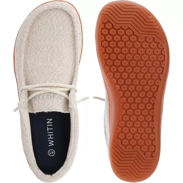 imageWHITIN Mens Minimalist Barefoot Sneakers  Wide fit  Zero Drop Sole  Upgraded FootbedW86  Beige Gum