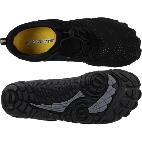 imageWHITIN Mens Minimalist Trail Runner  Wide Toe Box  Barefoot Inspired1 Black